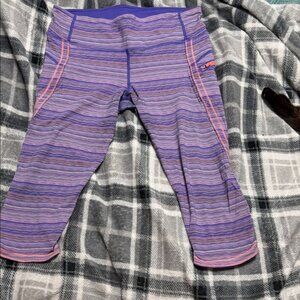 lululemon athletica Striped Capris in Purple and Pink